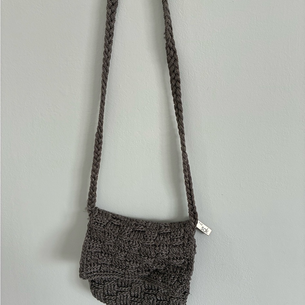 The Sak Dark Gray Crochet Crossbody Bag
